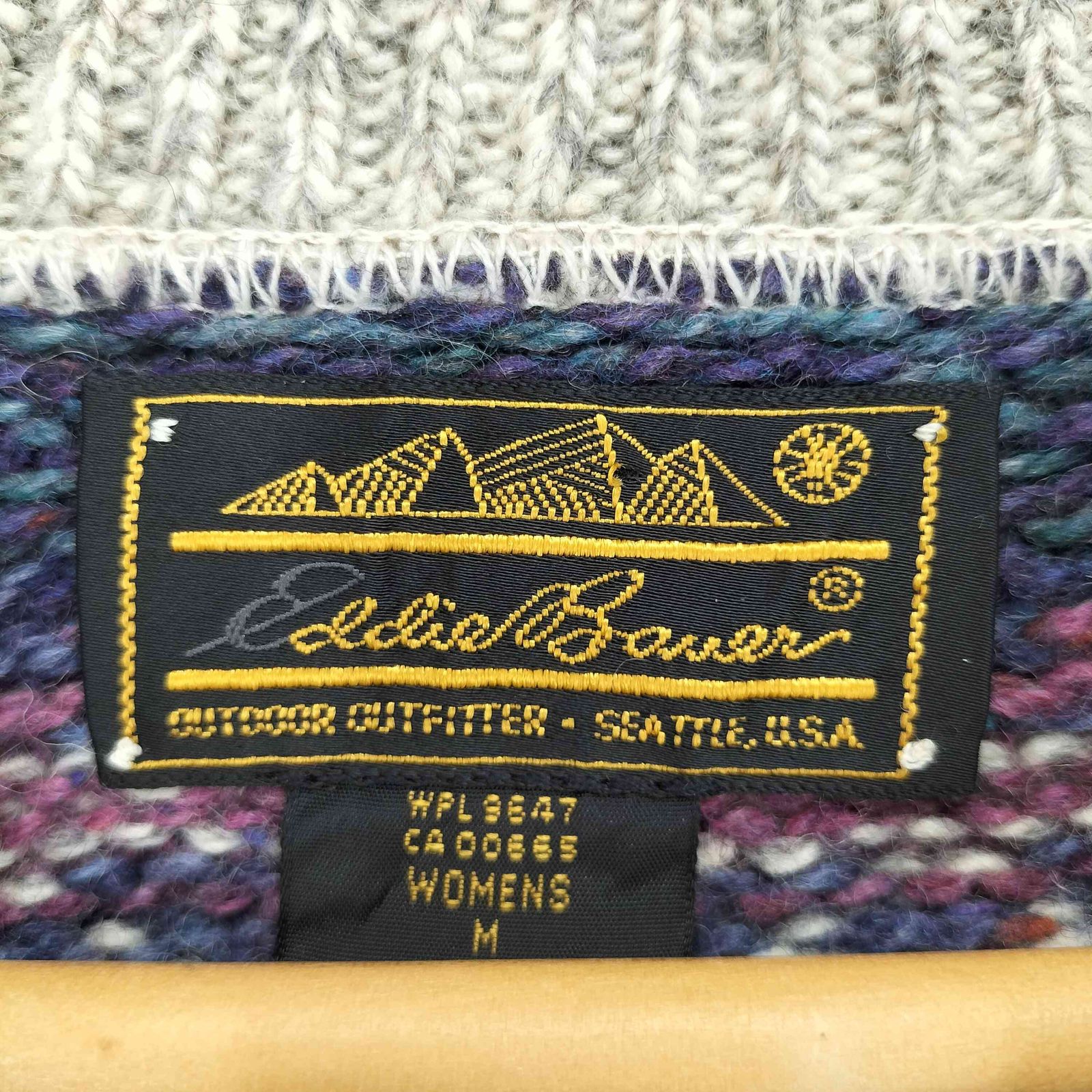 Eddie Bauer - 90’s Eddie Bauer 黒タグ モックネック ウールニットセーター S エディーバウアー Eddie Bauer 80-90s USA製 黒タグ モックネック