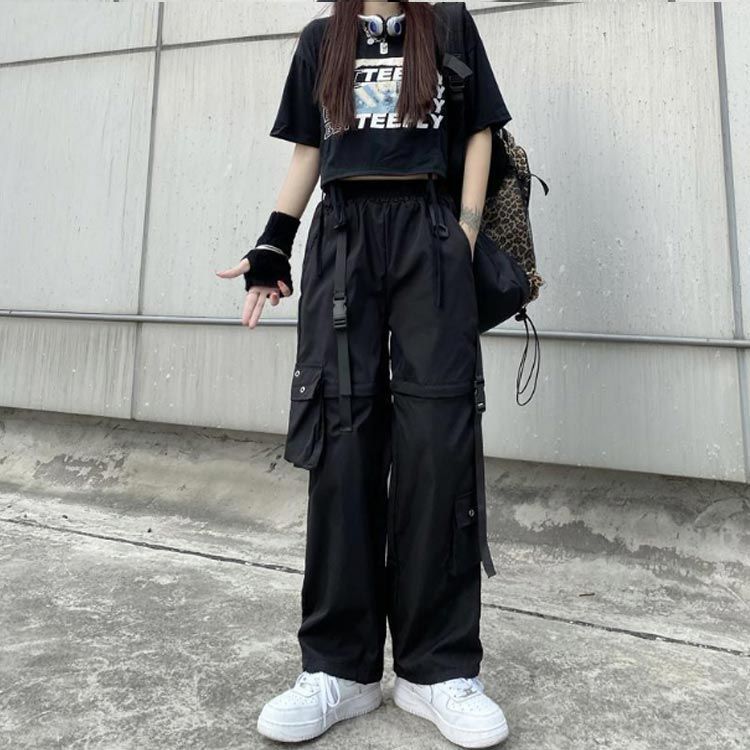 DARKFOG ストリート レトロ ワイド ロングパンツ 大人気 楽天市場】2way カーゴパンツ ゆったり メンズ ストリート系