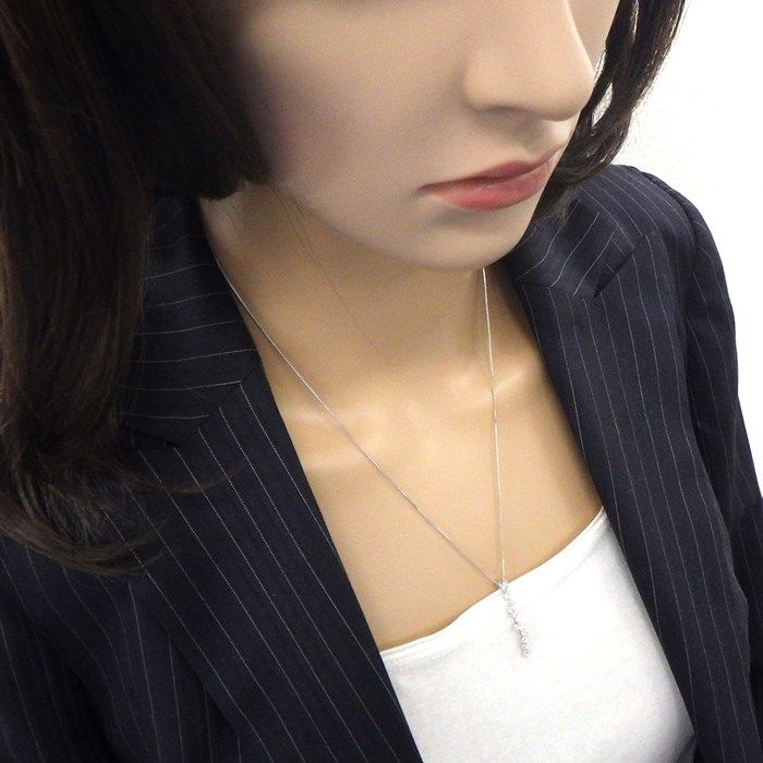 ダイヤモンド】 ネックレス リンク ダイヤモンド 計0.70ct K18WG  