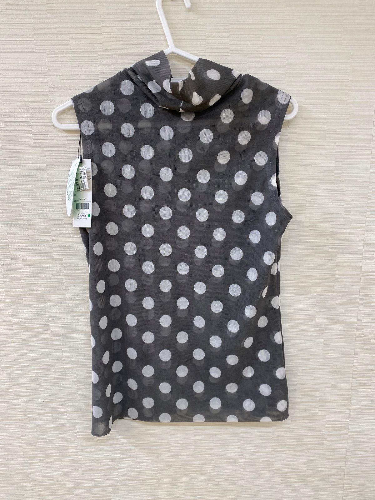 A【A11-90】△siv PURE 38サイズ ブラウス グレー ドット柄