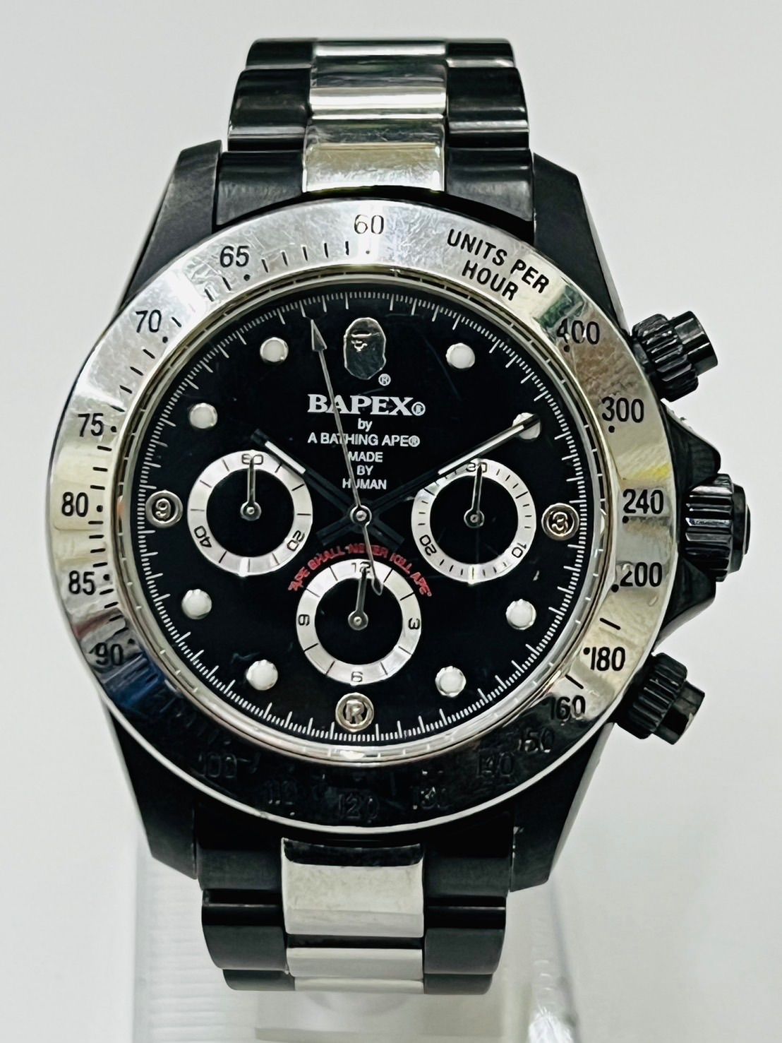 BAPEX Daytona ベイプ デイトナ ブラックモデル 自動巻き 腕時計 A BATHING APE Automatic - メルカリ