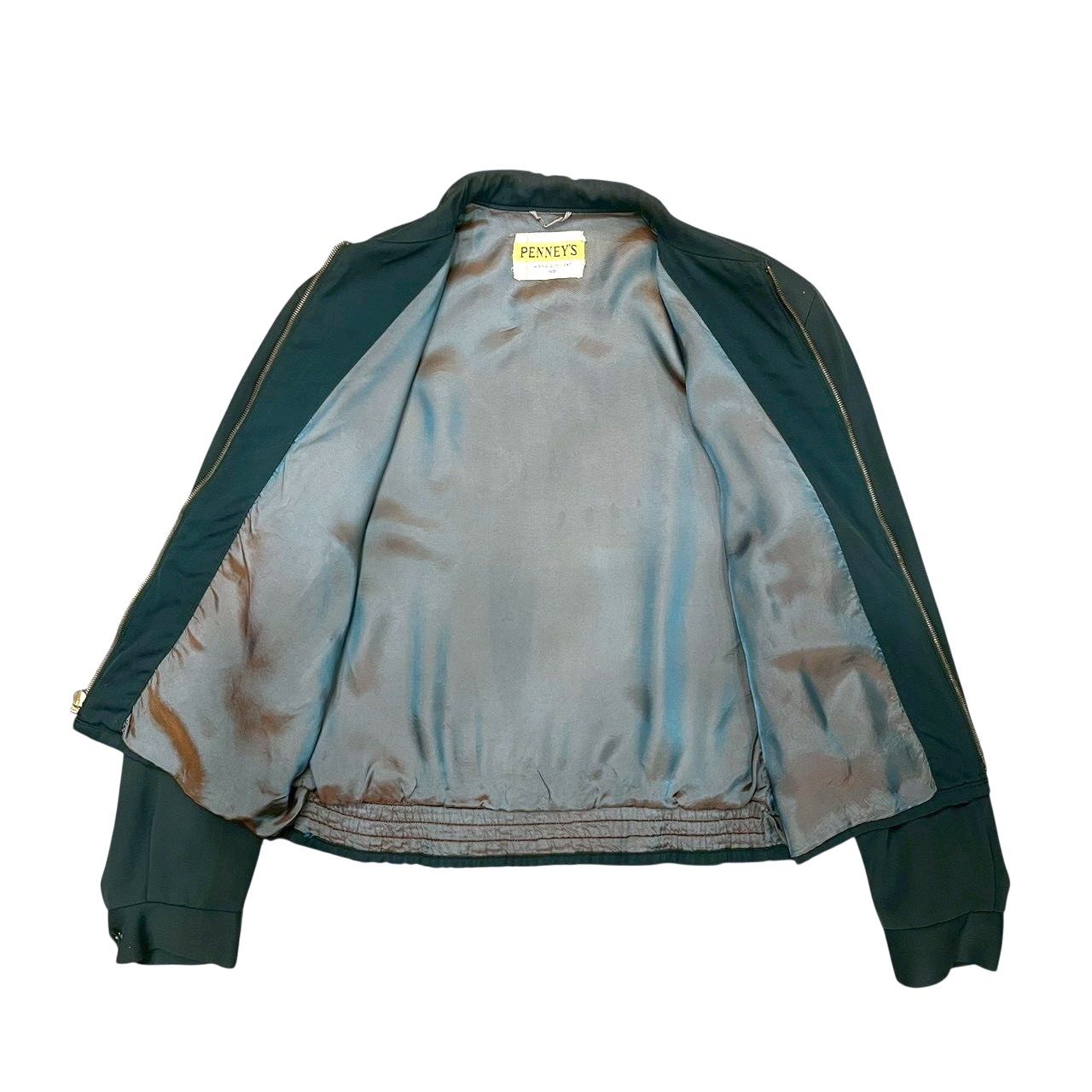 50s usa製レーヨン ギャバジンジャケットディープグリーン 50s usa製レーヨン ギャバジンジャケットディープグリーン 50's