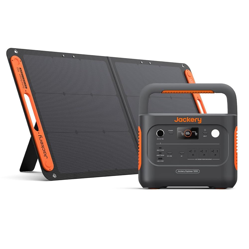 Jackery Solar Generator 1000 New 1070Wh ポータブル電源 100W ソーラーパネル 1枚 2点セット