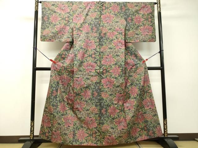 平和屋着物○本場大島紬 7マルキ 草花文 正絹 逸品 DAAR4357tw - メルカリ