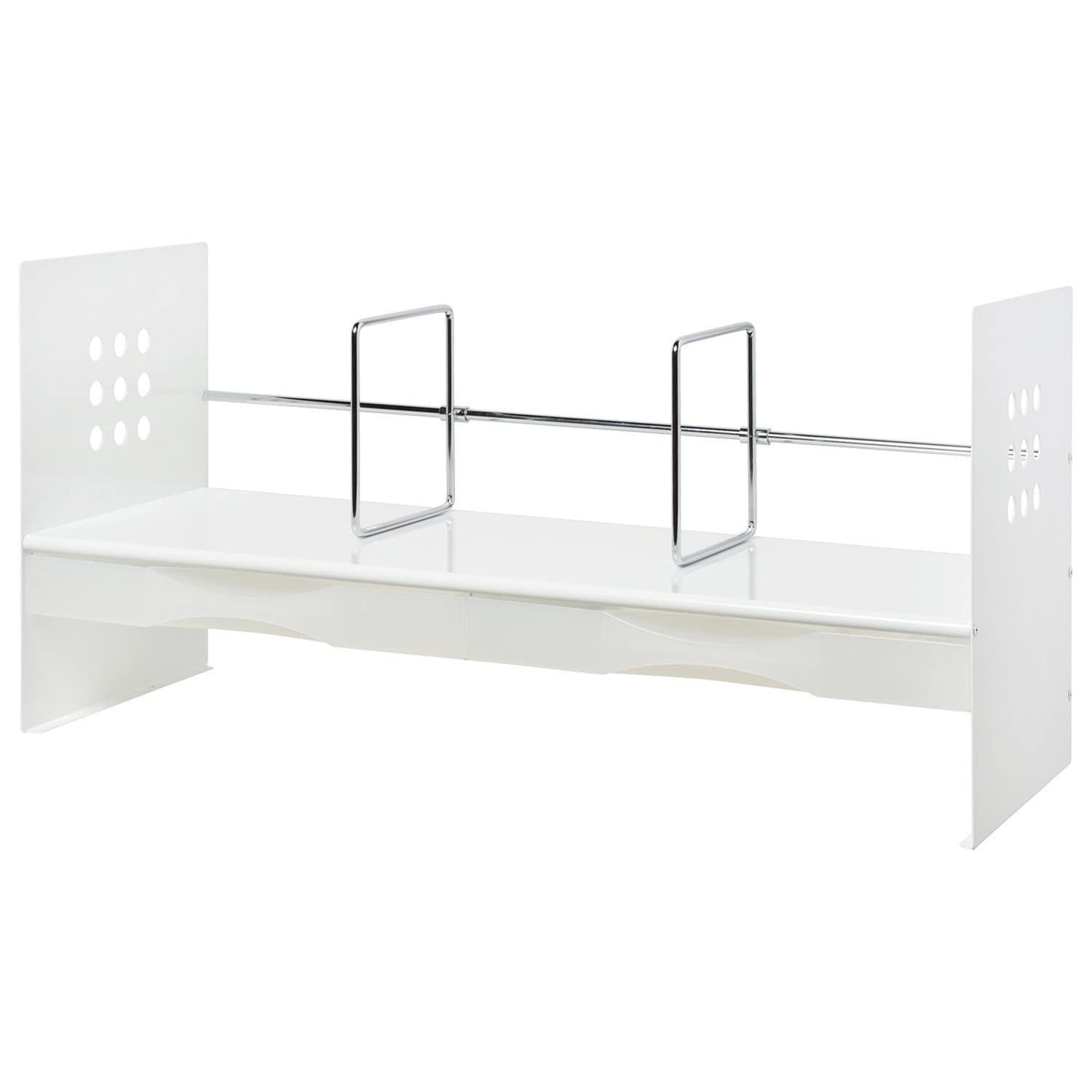 在庫処分 引き出し付 間口65cm H型 ブックスタンド ホワイト 机上台 89-265 プラス