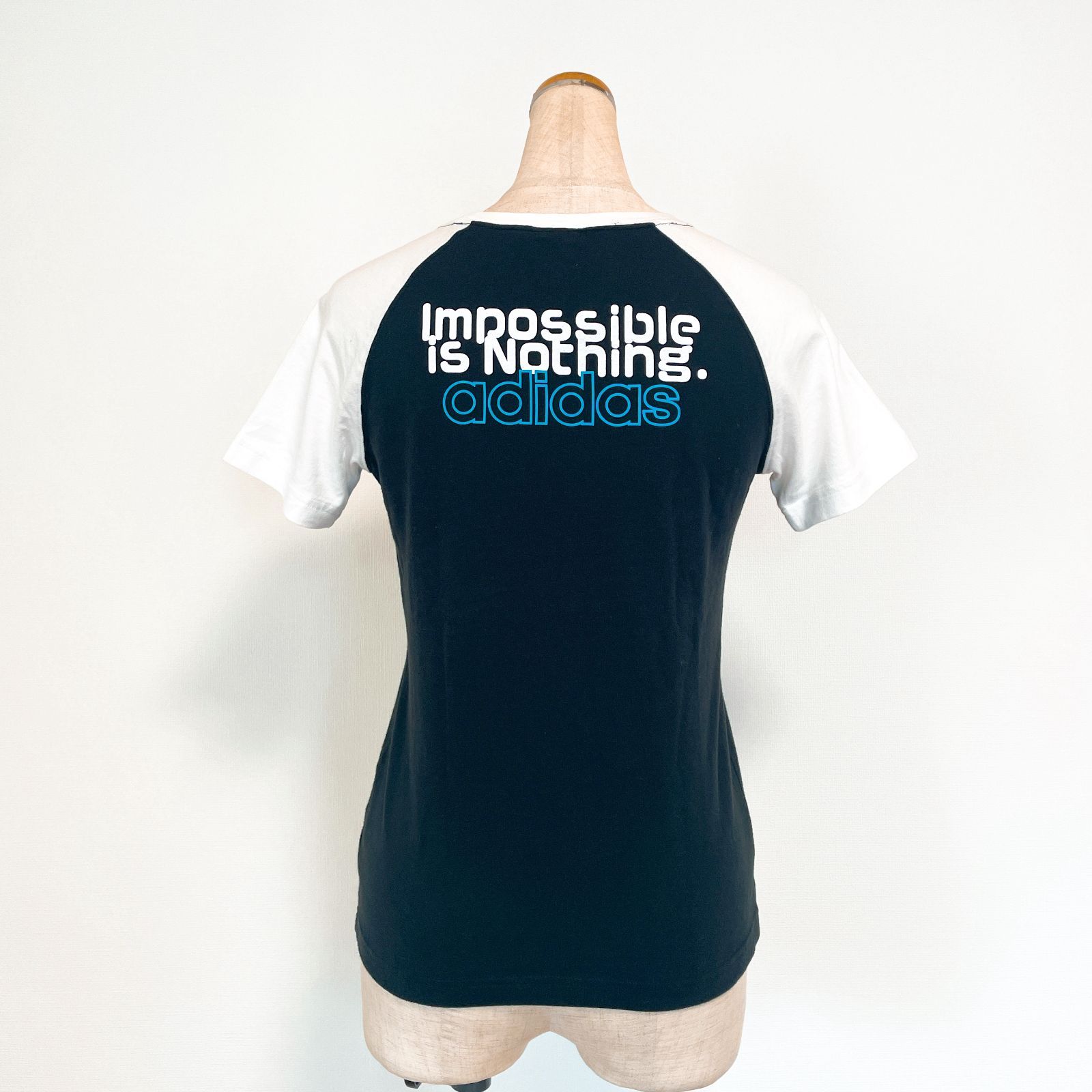 y2k adidas アディダス 半袖Tシャツ ラグラン 綿 コットン100％ ロゴ