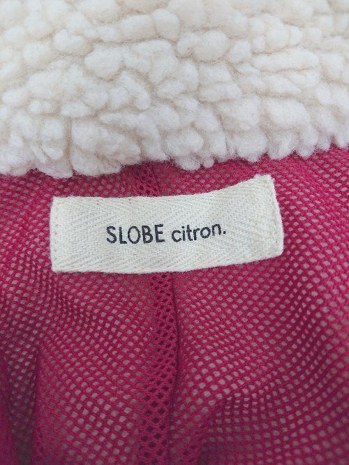 ■ SLOBE citron. スローブシトロン ボア 秋冬 長袖 ブルゾン ジャンパー サイズS ホワイト ワインレッド レディース P  【1404040006456】