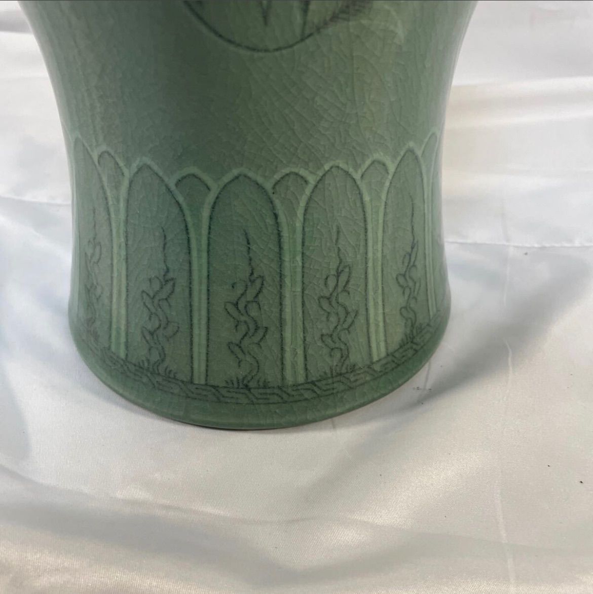 高麗青磁花入 Yahoo!オークション - 高麗青磁 趙京青磁民俗陶芸 趙京洙作 花瓶