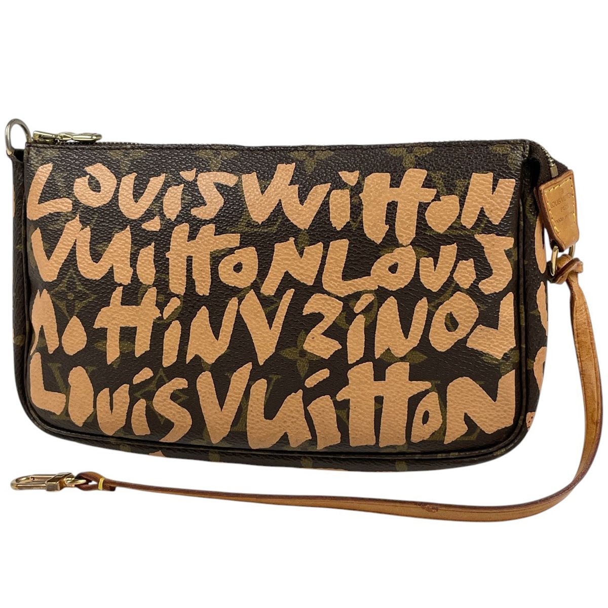 ルイ ヴィトン Louis Vuitton ポシェット アクセソワール 化粧ポーチ コスメポーチ アクセサリーポーチ モノグラムグラフィティ ピーチ ブラウン M92193 レディース