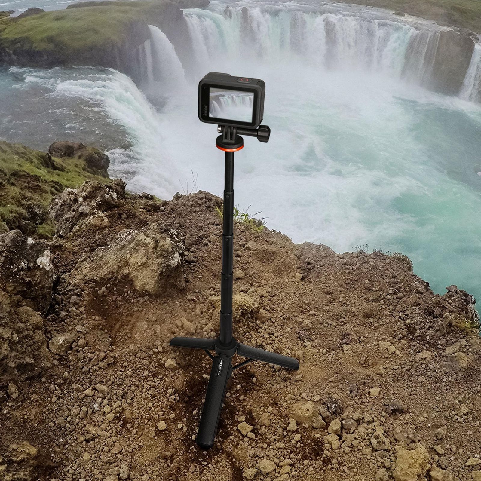 【迅速発送】GoPro用三脚 自撮り棒 4段階伸縮延長ポール付きミニ三脚/一脚兼用 軽量 持ち運び便利 GoPro用アクセサリー Go Pro Hero12/11/10/9/8/7/Max DJI Osmo Action AKASO等に対応