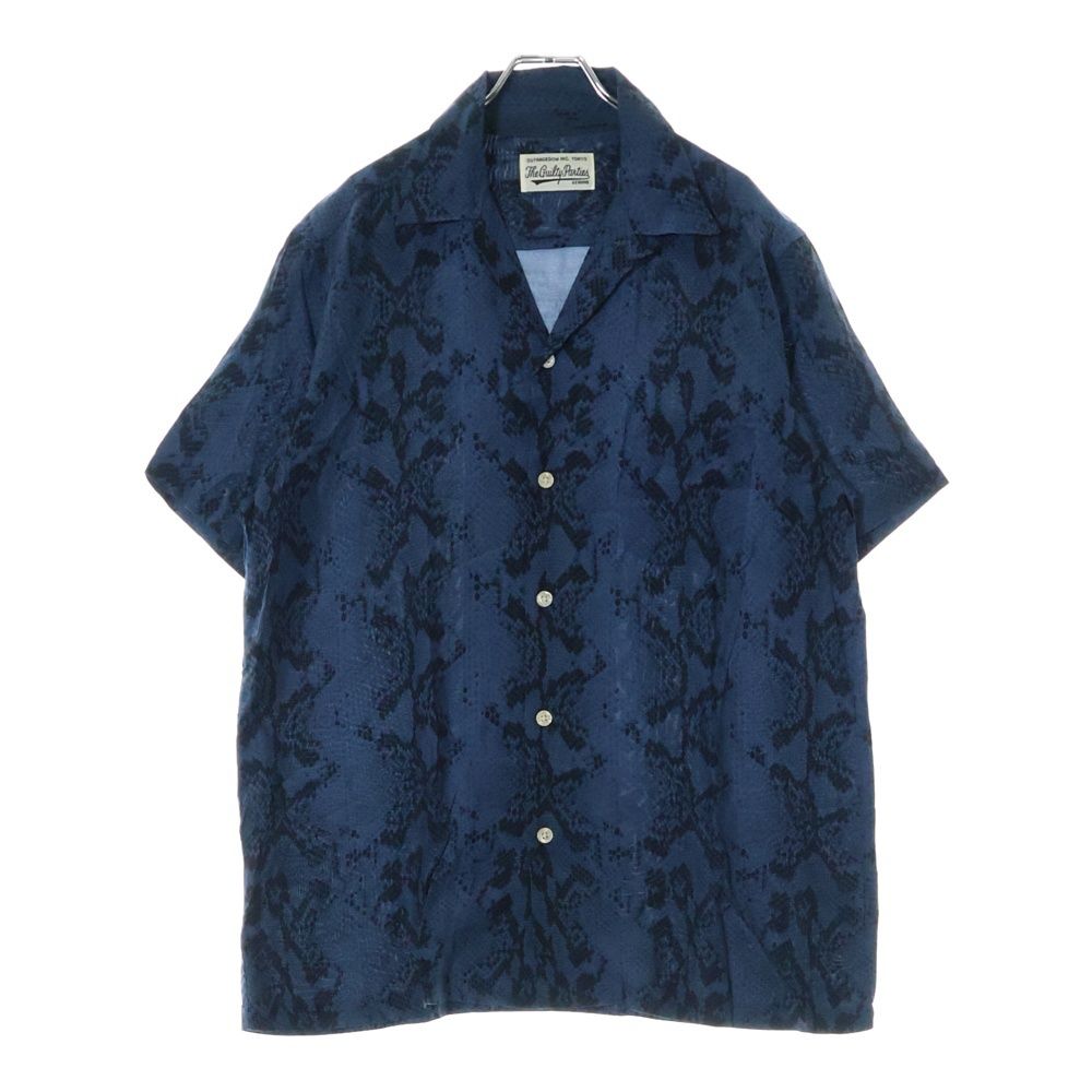 WACKO MARIA (ワコマリア) PYTHON HAWAIIAN SHIRT S/S パイソンプリント 開襟シャツ 半袖シャツ ネイビー