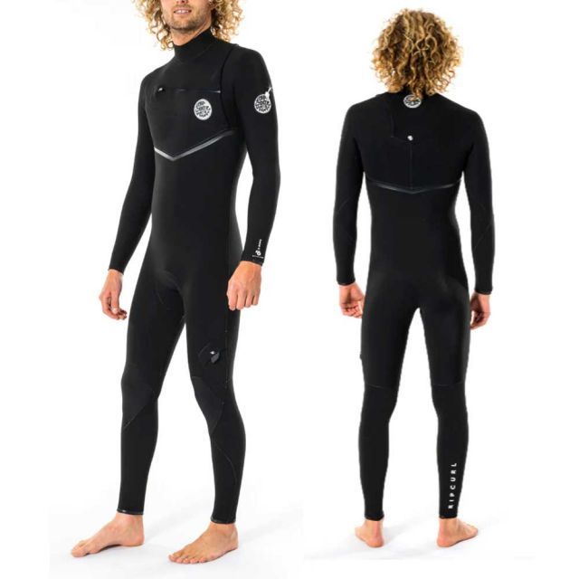 【RIPCURL/リップカール】WSMYHE E BOMB 3/2mm GB CZ STEAMER フルスーツ BLAC メンズ チェストジップ ウェットスーツ