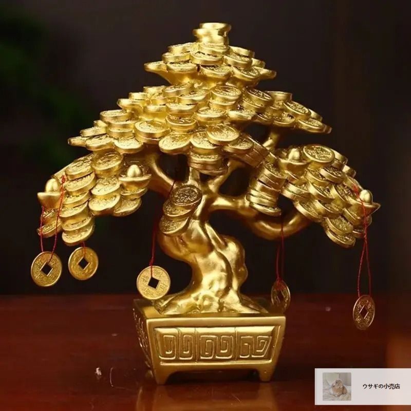 金のなる木 金 黄金 ゴールド 豪華 招財樹 富 繁栄 オブジェ