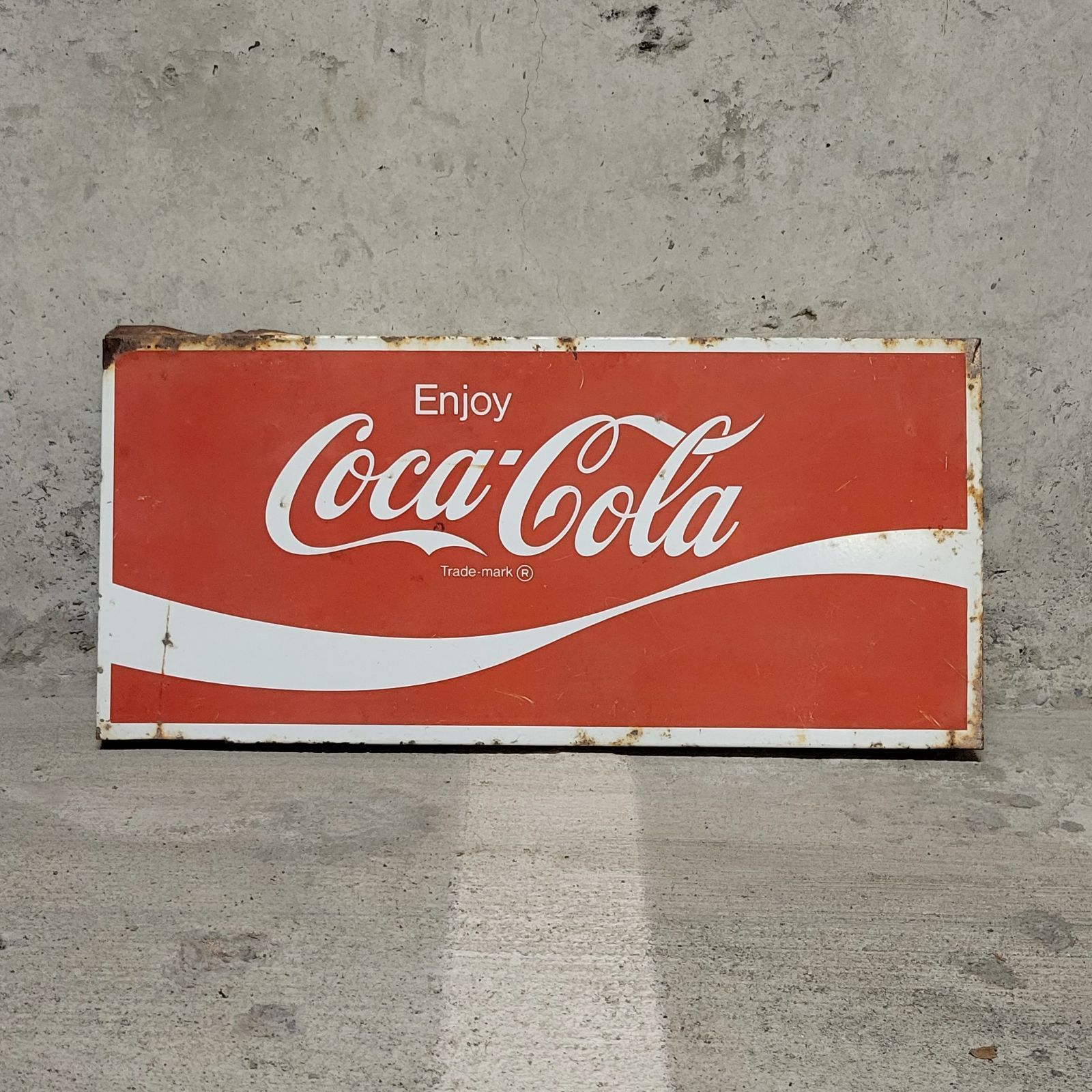 【ブランドサイン】 60s-80s コカコーラ ビンテージ看板 ショップ用 Enjoy Trade Mark