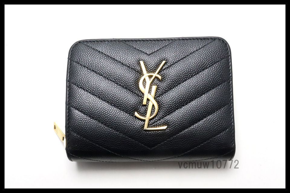 サンローラン 財布 YSL カサンドラ コンパクト Vステッチ