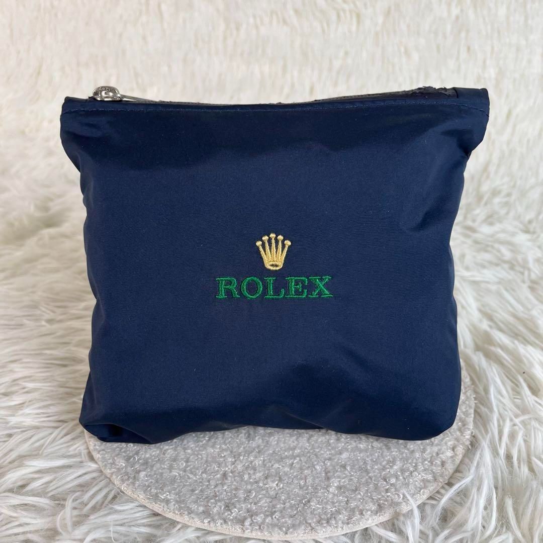 2点セット 非売品 ROLEX ボストンバッグ ポーチ ネイビー - メルカリ
