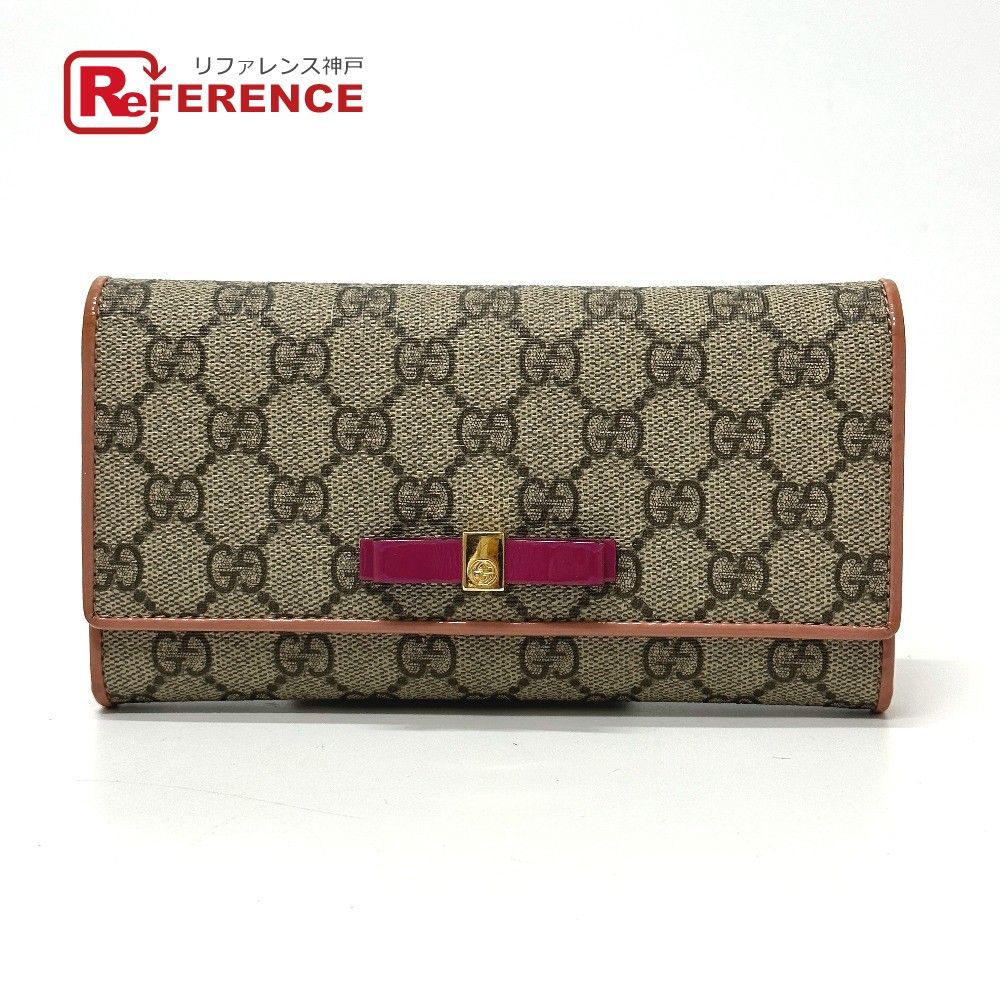 GUCCI グッチ 長財布 リボン GG 388679 GGキャンバス/レザー