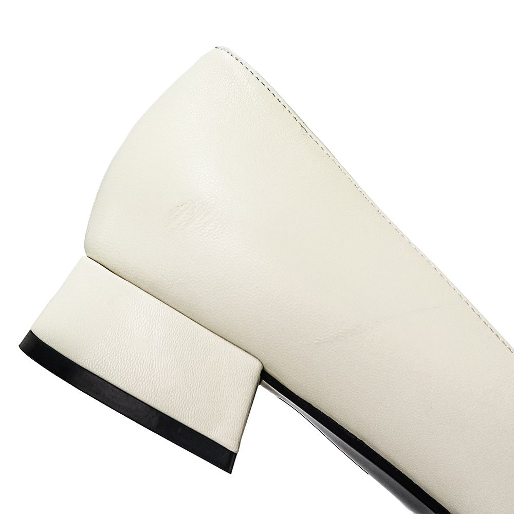 ✿ グッチ ホースビット 靴 38 25cm パンプス レザー ホワイト 白 ゴールド金具 645600 GUCCI