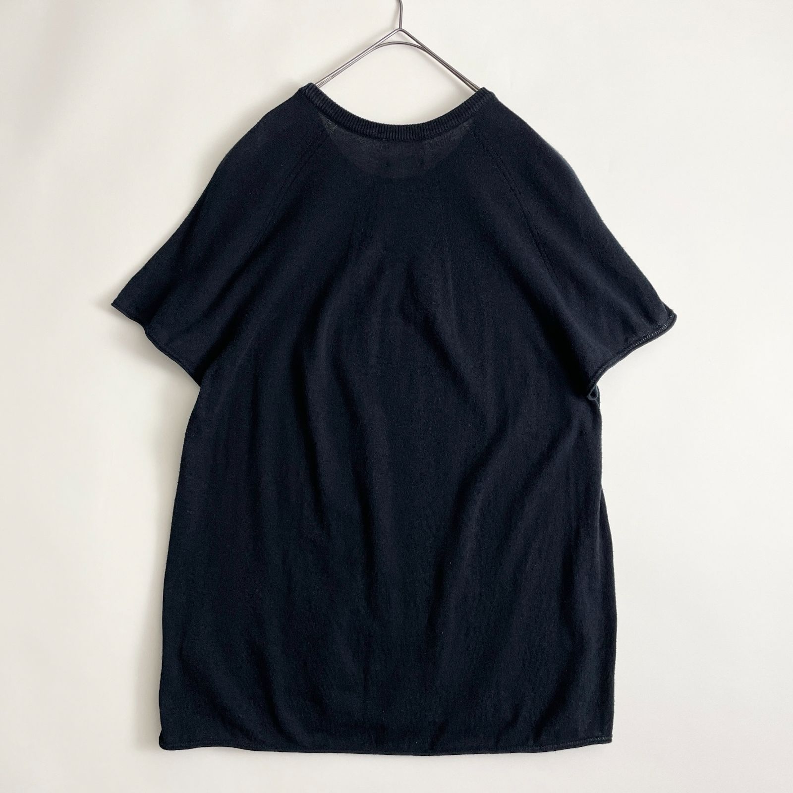 SONS -UNITED ARROWS-  size/S ニットTシャツ 半袖 ラグランスリーブ コットン ブラック 黒 無地 日本製 JAPAN TEE S/S