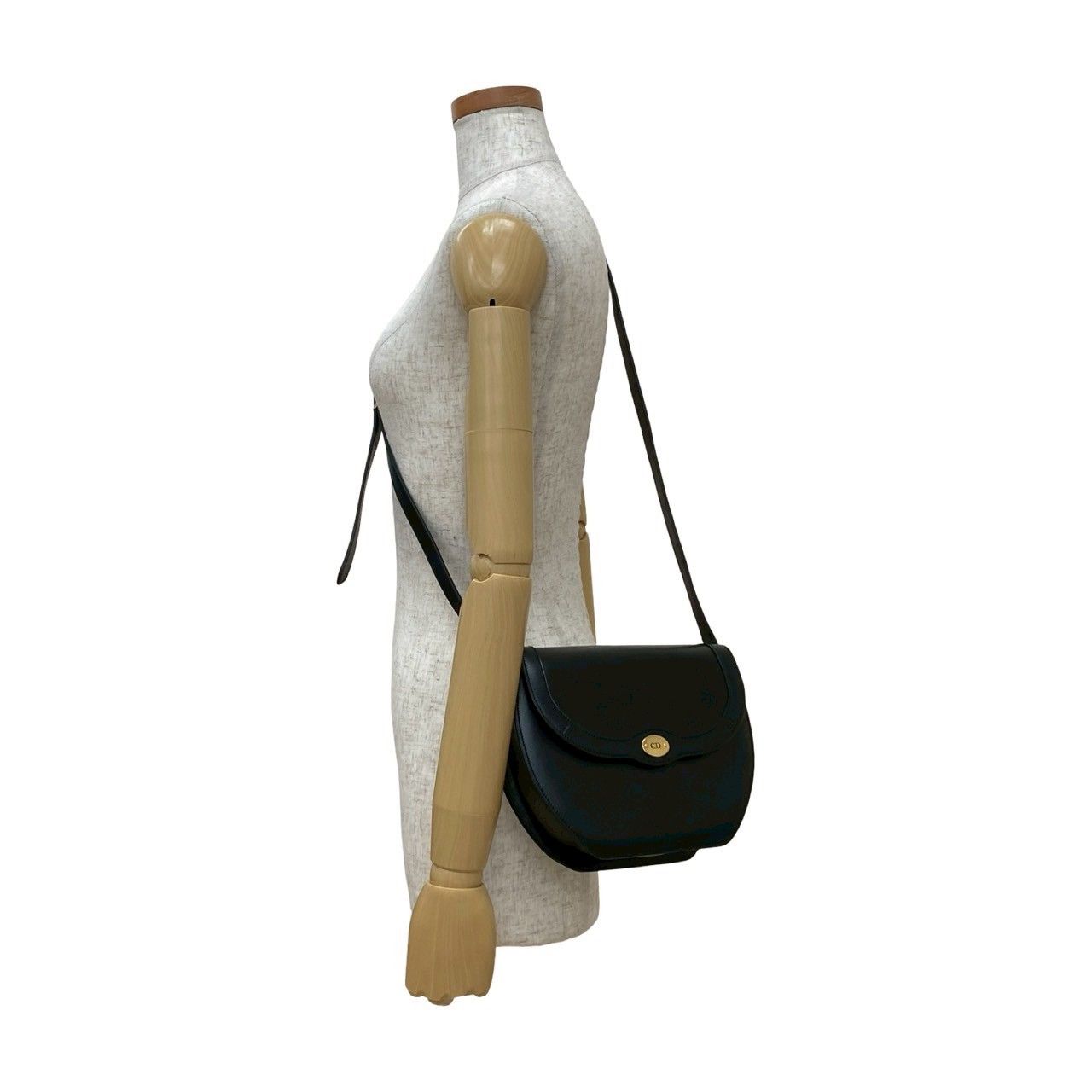 極 美品 Christian Dior ディオール ヴィンテージ CD ロゴ 金具 レザー