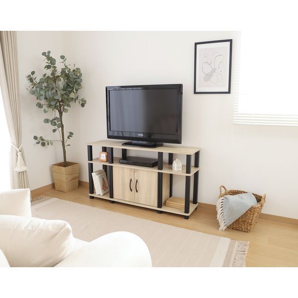 ハイTVラック オーク 組立品 代引不可