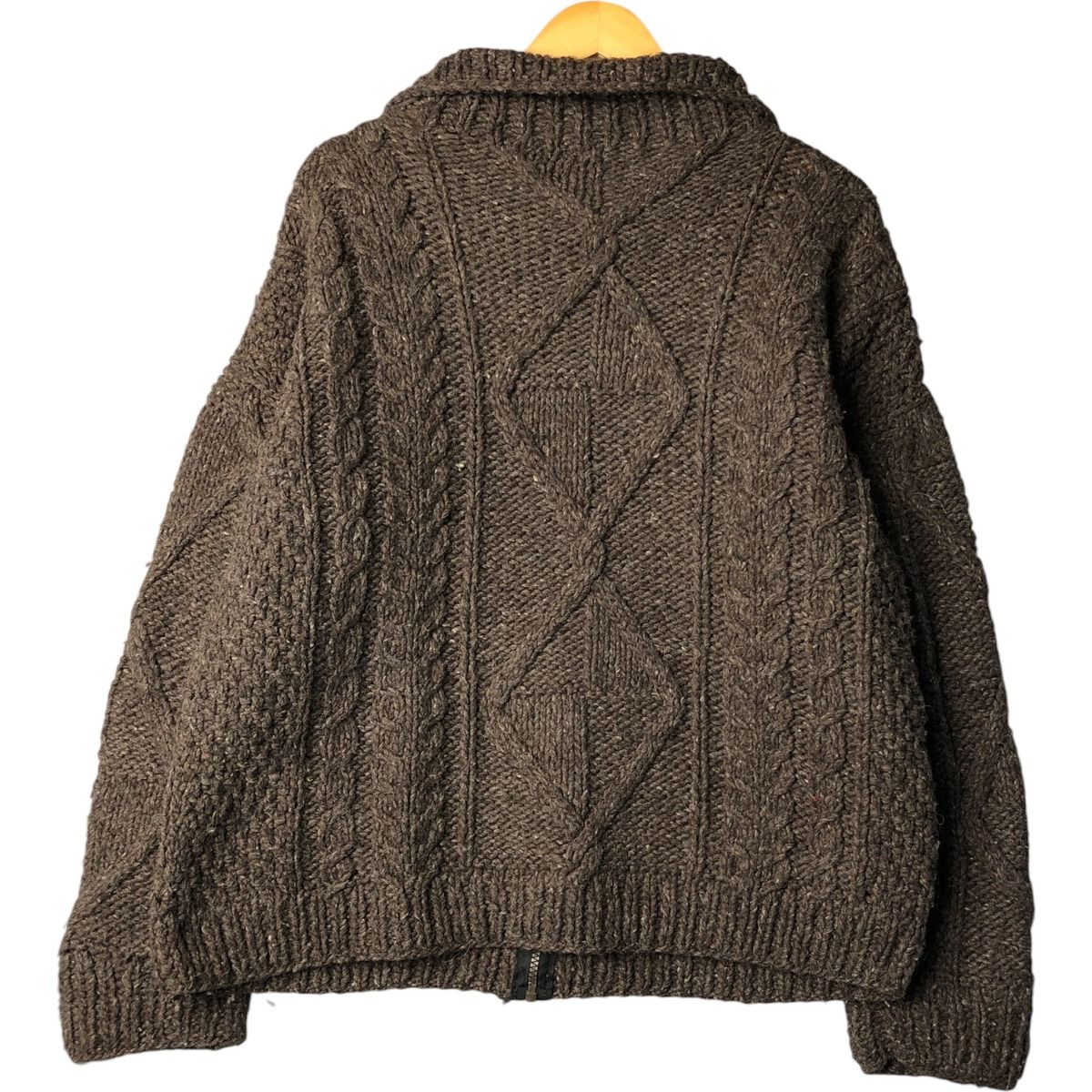 古着 COTOPAXI 総柄 ダイヤ柄 襟付き エクアドルニットジップセーター エクアドル製 メンズL相当 ヴィンテージ eaa594393