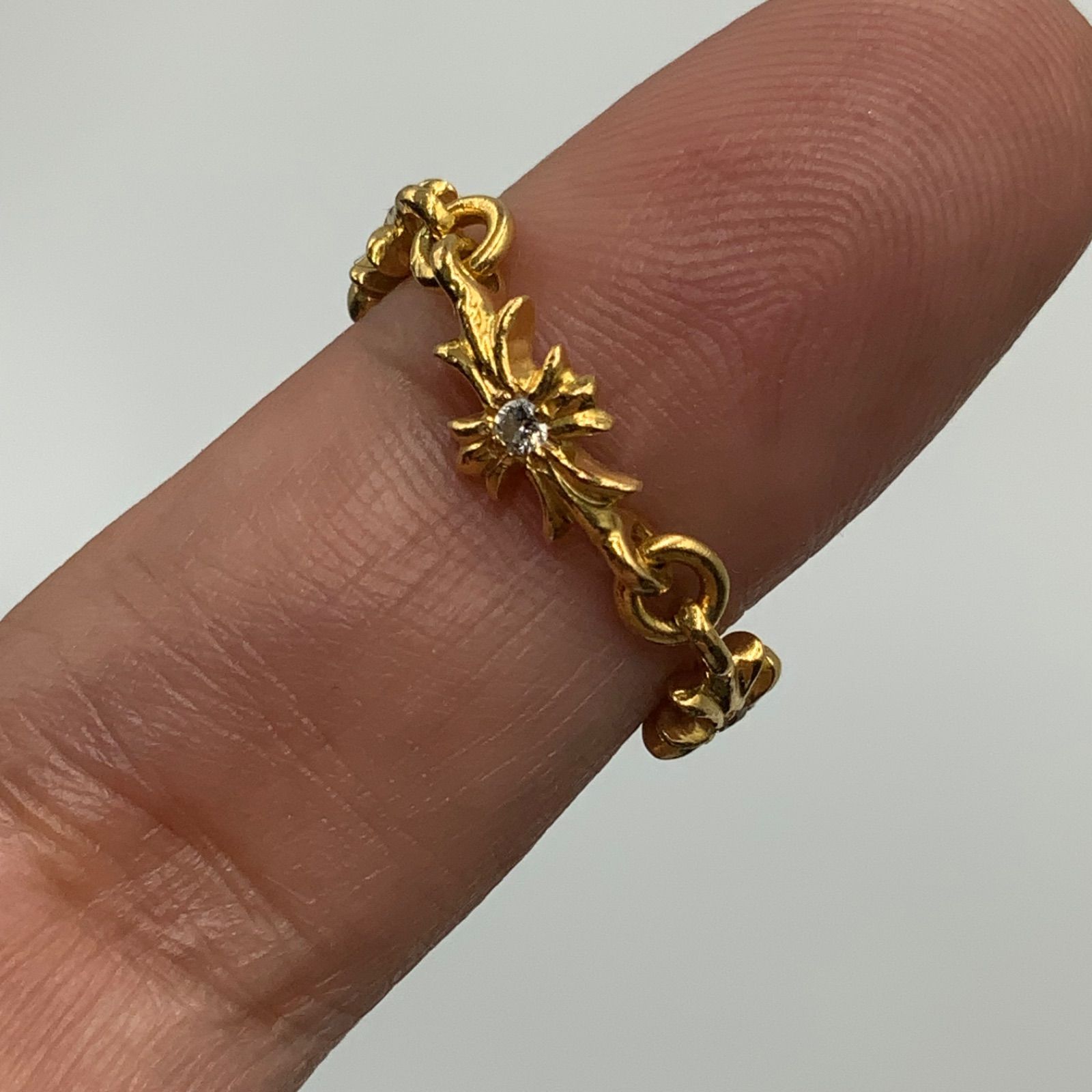 クロムハーツ タイニーE CH プラス ダイヤ リング 22K 約12号