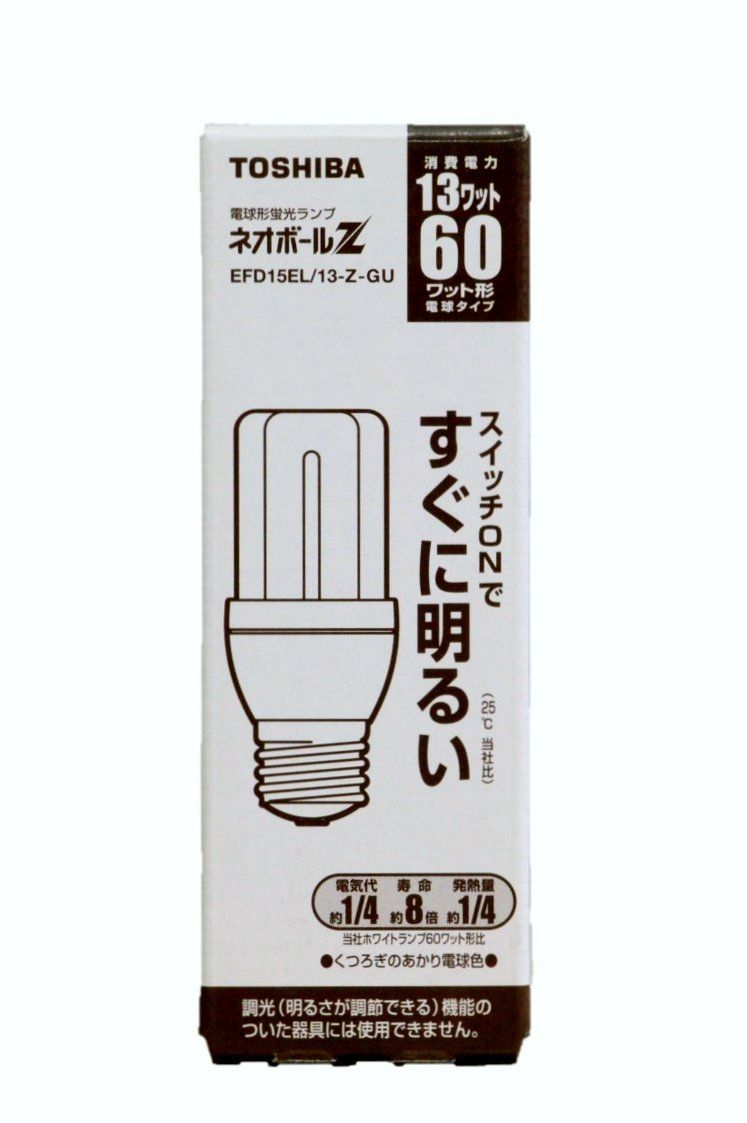 TOSHIBA ネオボールZ ReaL 電球形蛍光ランプ 電球60Wタイプ 電球色