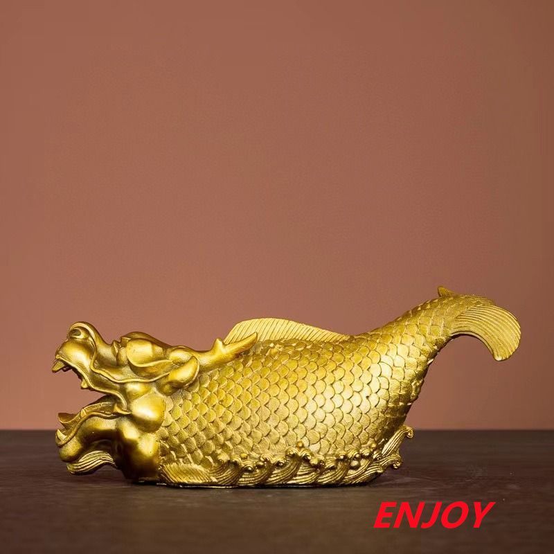 発売中 龍 ドラゴン 竜 魚 水獣 置物 オブジェ 金 ゴールド 金龍 風水 開運 縁起 干支 中国 玄関 寝室 方角 金 強力 スピリチュアル 店舗 金運 仕事運 健康運 伝統的 高品質 気高い