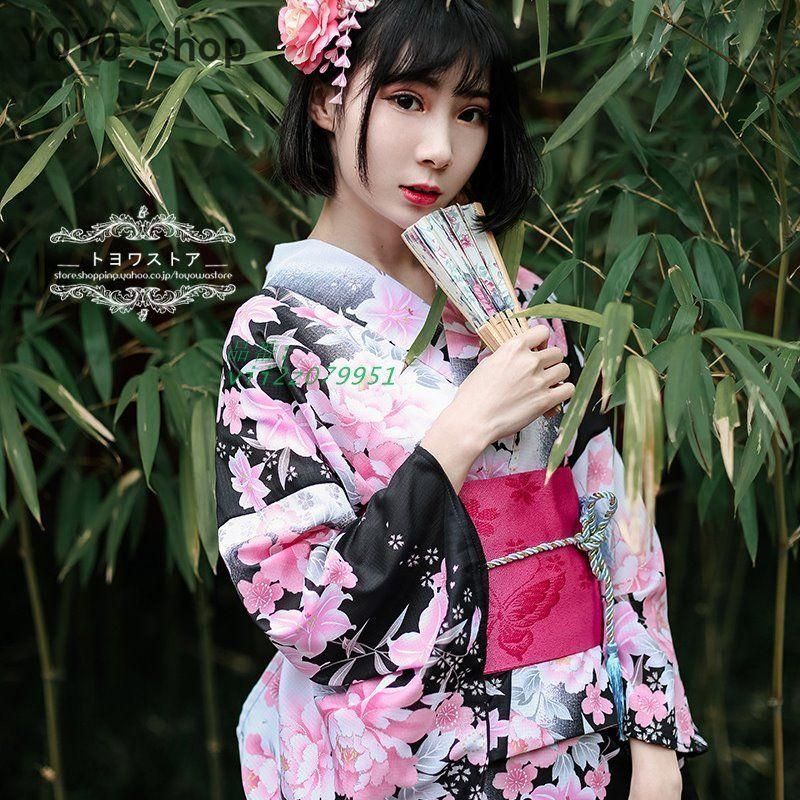 浴衣単品 女性 ゆかた レディース 浴衣 2022 お盆 作り帯 青 出かけ お