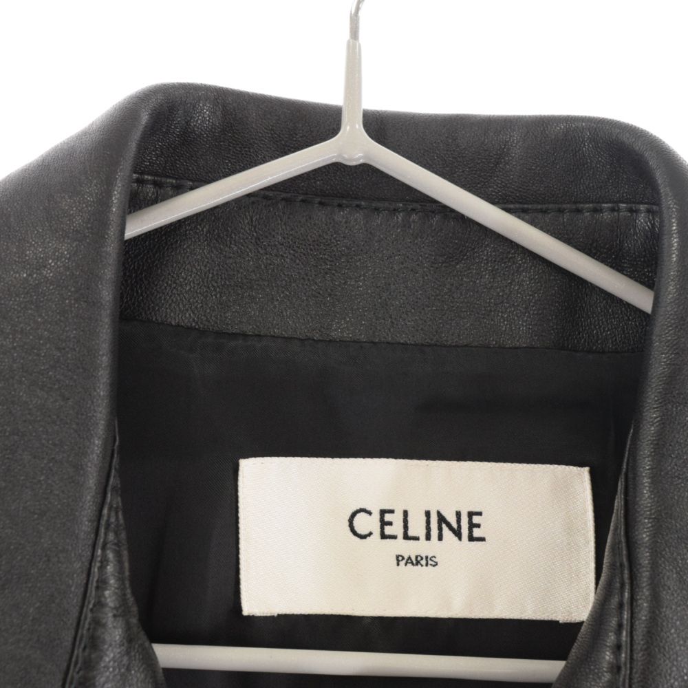 CELINE (セリーヌ) 20AW シングルライダースレザージャケット 胸