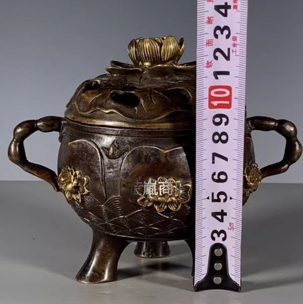 鶴の蓮華炉 香炉 香道具 工芸品 確かめれ 美術品 置物