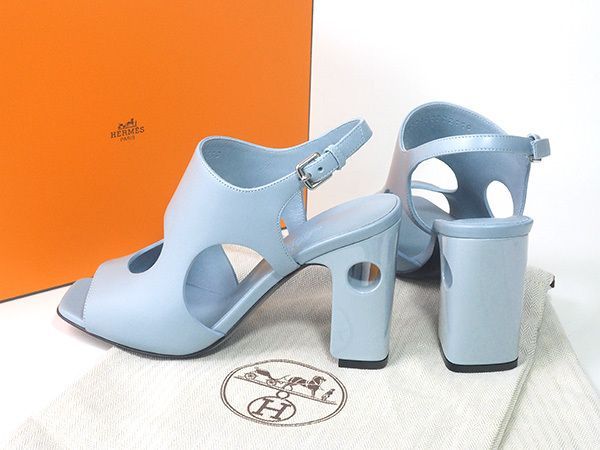 エルメス HERMES エレクトラ90 ヴェール・ドー サンダル 37 1/2