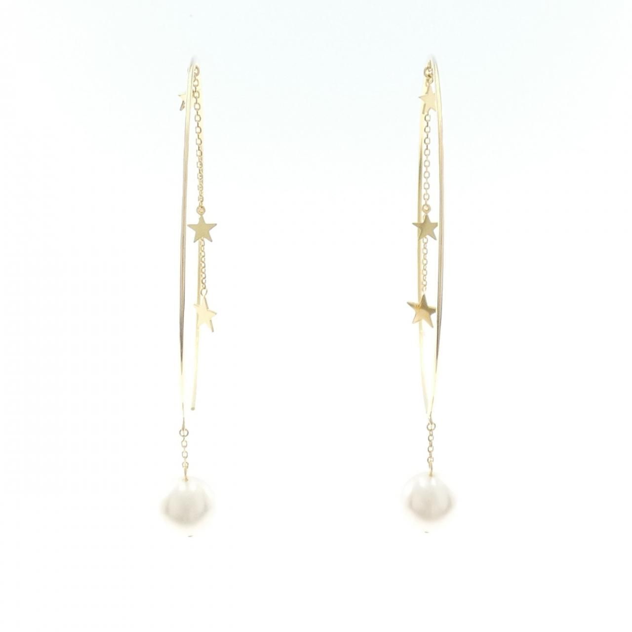 スタージュエリーアコヤパールピアス CLICK HOOP PEARL PIERCED EARRING(L/片耳用)(2ZP1647)K18