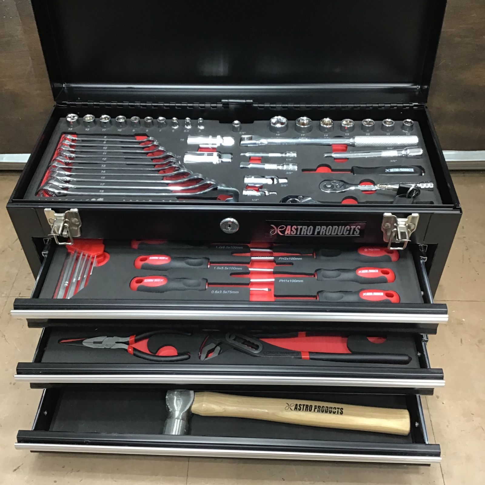 ASTRO PURODUCTS アストロプロダクツ 工具セット 鍵付き 3段 草加店