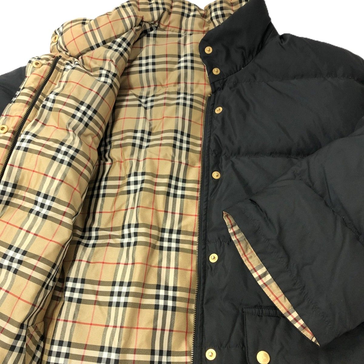 美品 バーバリーズ 90s ノバチェック イエロージップジャケット サイズ7 Burberry's バーバリーズ リバーシブルダウンジャケット 大きいサイズ