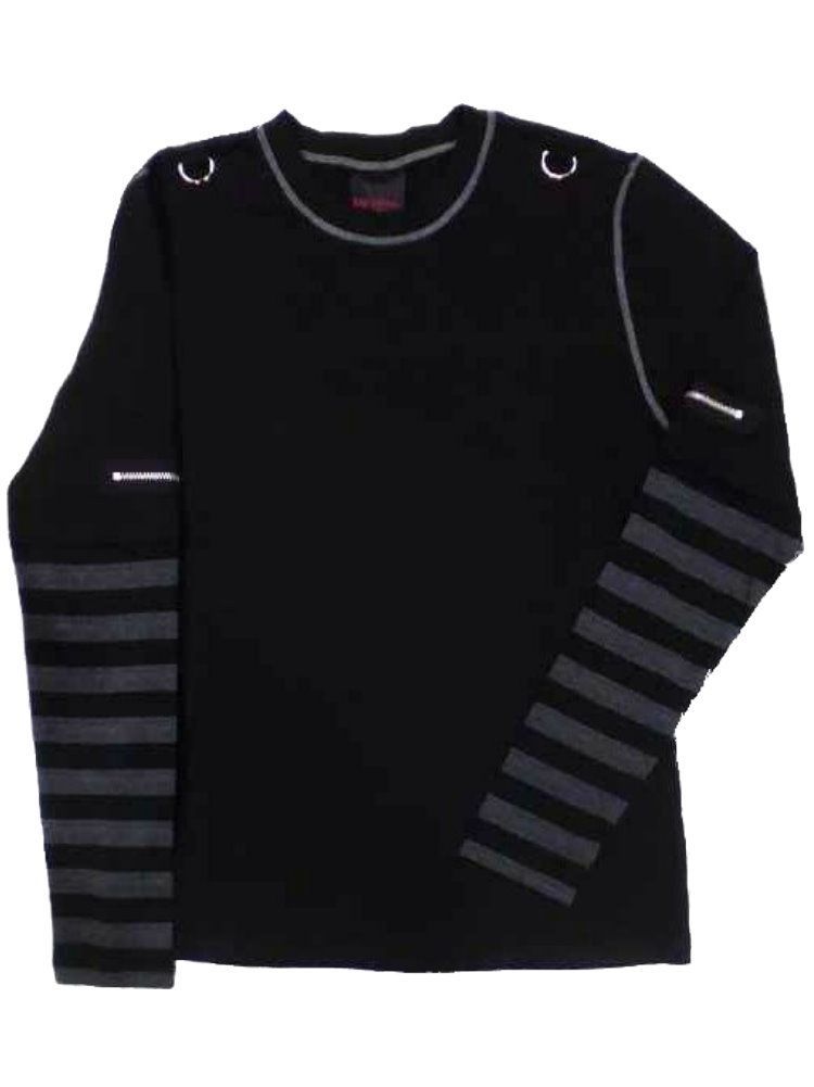 再無 ゴシック メンズ 長袖 ロンT ラウンドチャック 服 パンク ファッション 薄手 黒 再入荷 rfa172