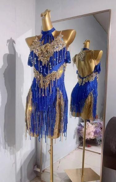 オーダーメイド 社交ダンス衣装　ラテンワンピースドレス　豪華 キラキラ SML オーダーメイド 社交ダンス衣装 ラテンワンピースドレス 豪華