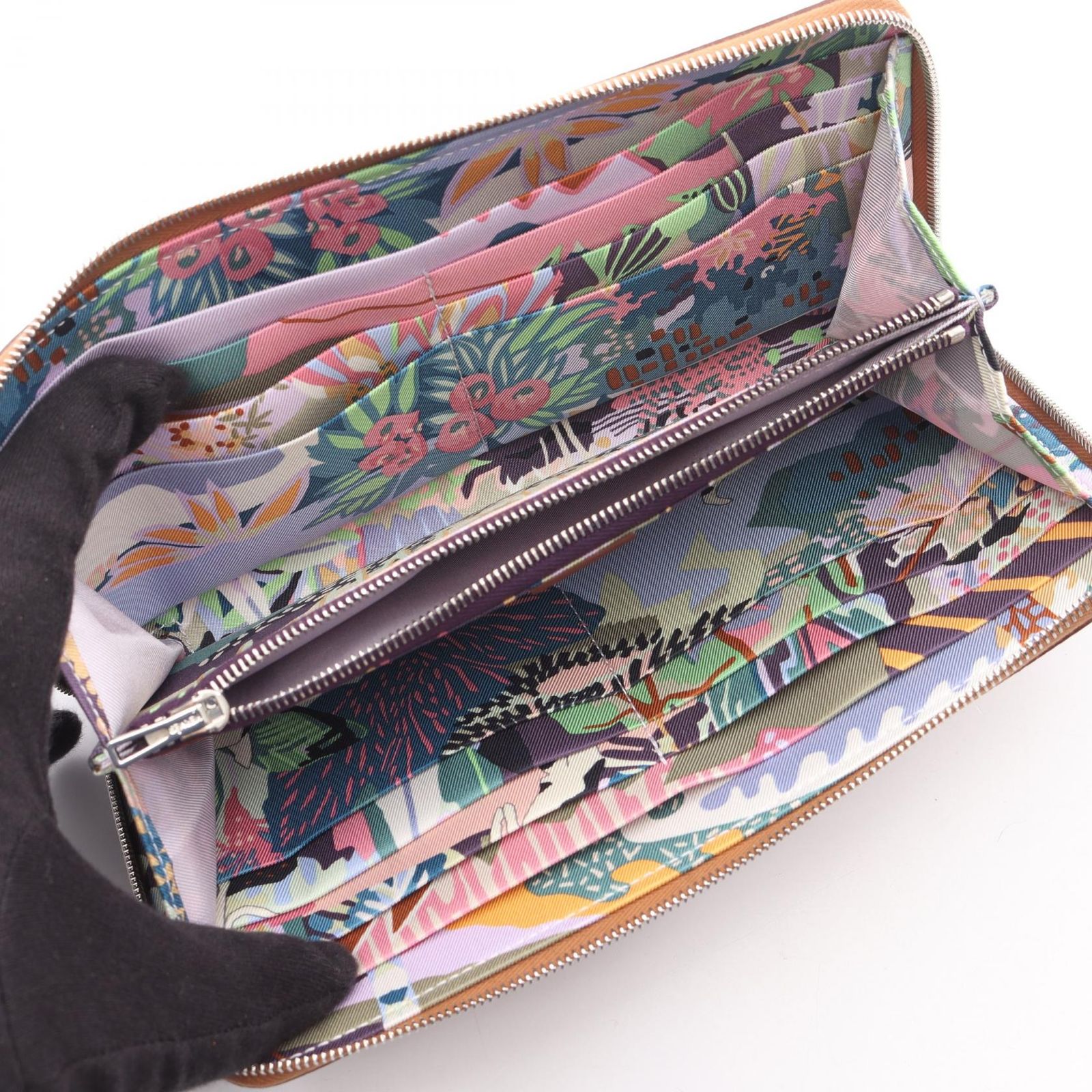 エルメス HERMES ラウンド長財布 アザップロング シルクイン ゴールド