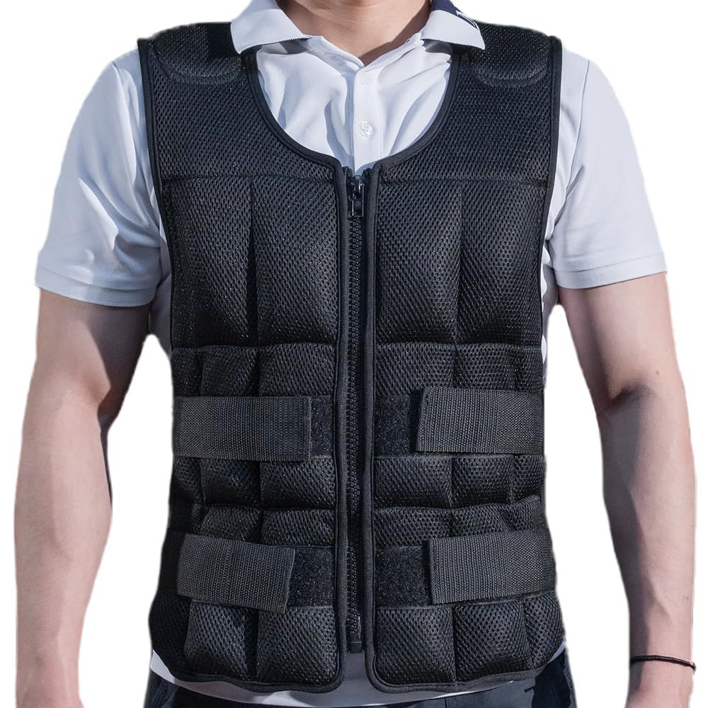 EDBD ウエイトベスト 重さ調整 パワージャケット 加重ベスト 食い込み防止の肩パッド付き 筋トレ トレーニング ウォーキング ランニング