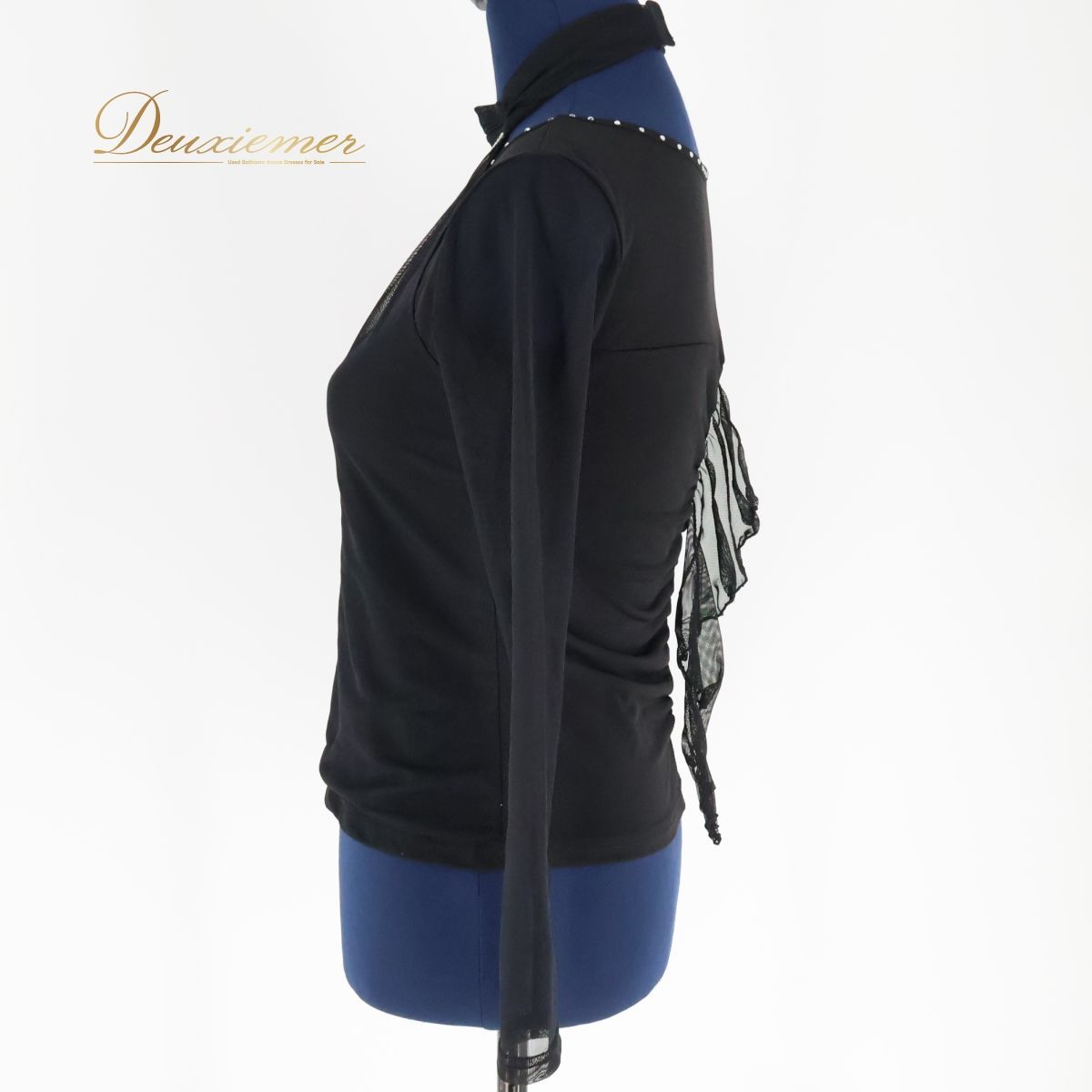 美品 社交ダンス衣装】スカート create-sun 黒 透け感 無地 美品