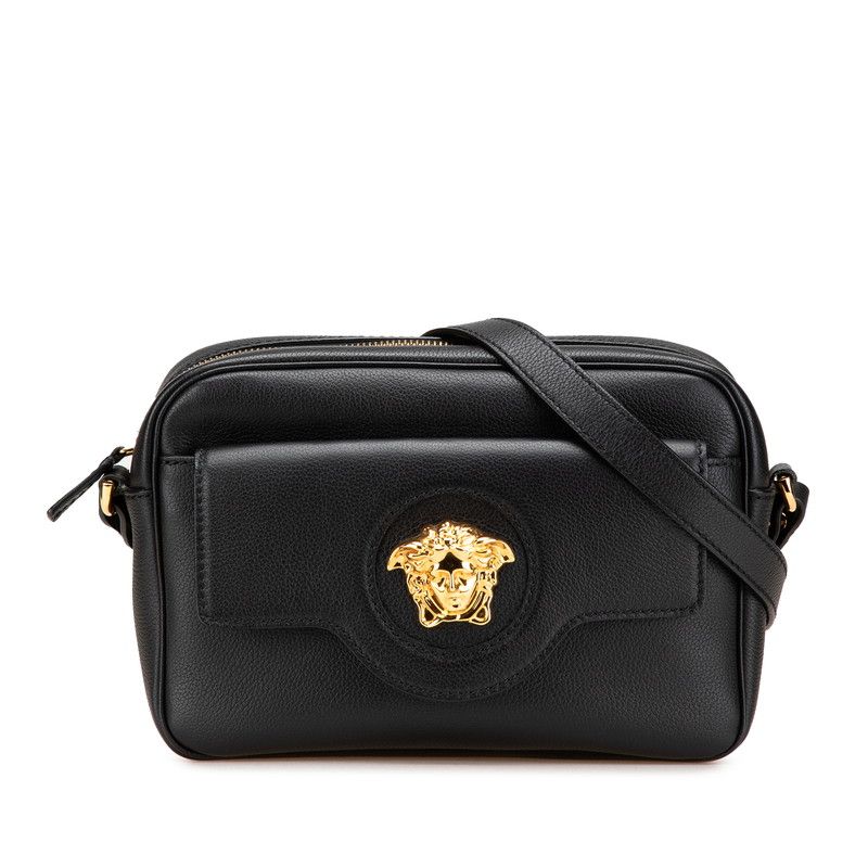 ヴェルサーチェ メドゥーサ 斜め掛け ショルダーバッグ ブラック レザー レディース VERSACE 1-0211125