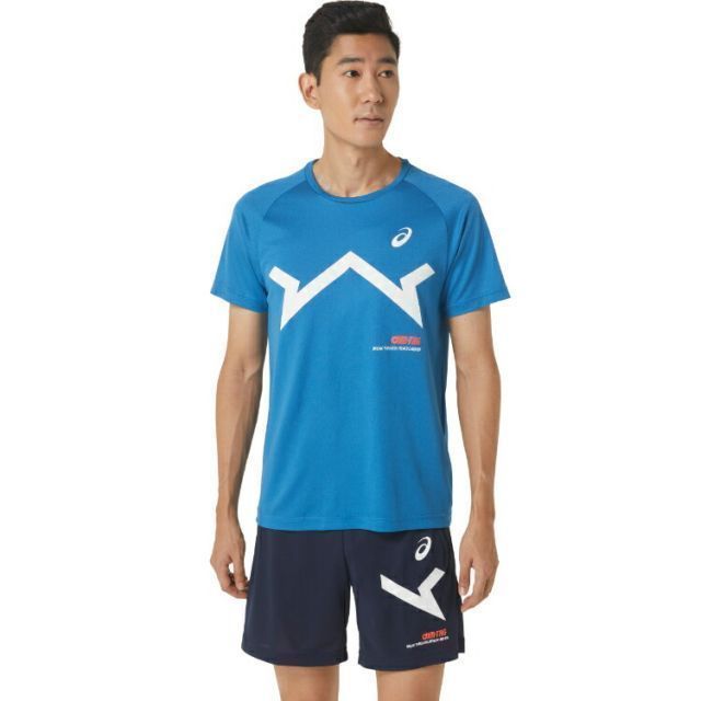 asics アシックス A-I-M CYBERCOOL SS TEE リボーンブルー 6XL 2031E004 401 | スポーツ メンズ 6XL ブルー 青 服 衣類 衣料品ウェア フィットネスウェア ウエア シャツ Tシャツ 半袖 吸汗速乾 ポリエステル