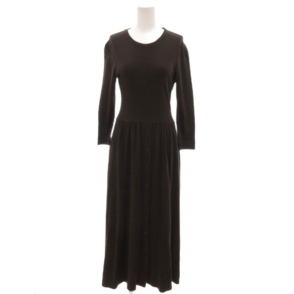 トレフルプラスワン*水玉ロングワンピース　フレア　長袖　ドット ドット フレア ロング ワンピース 新品 トレフルプラスワン*水玉