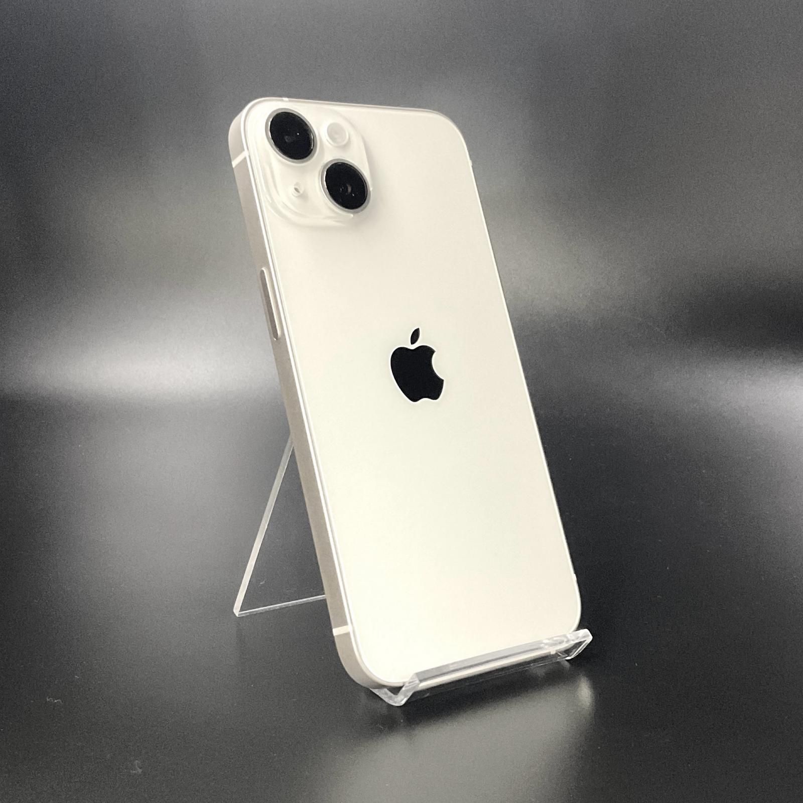 【全額返金保証】【最速発送】Apple iPhone 14 128GB スターライト SIMフリー 白ロム 美品 動作確認済 85%