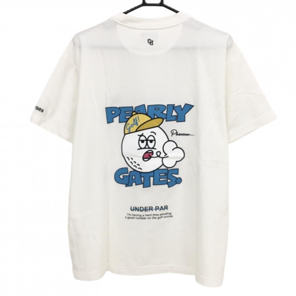 パーリーゲイツ Tシャツ 白 背面プリント BALLくん メンズ 5 L ゴルフウェア モデル PEARLY GATES
