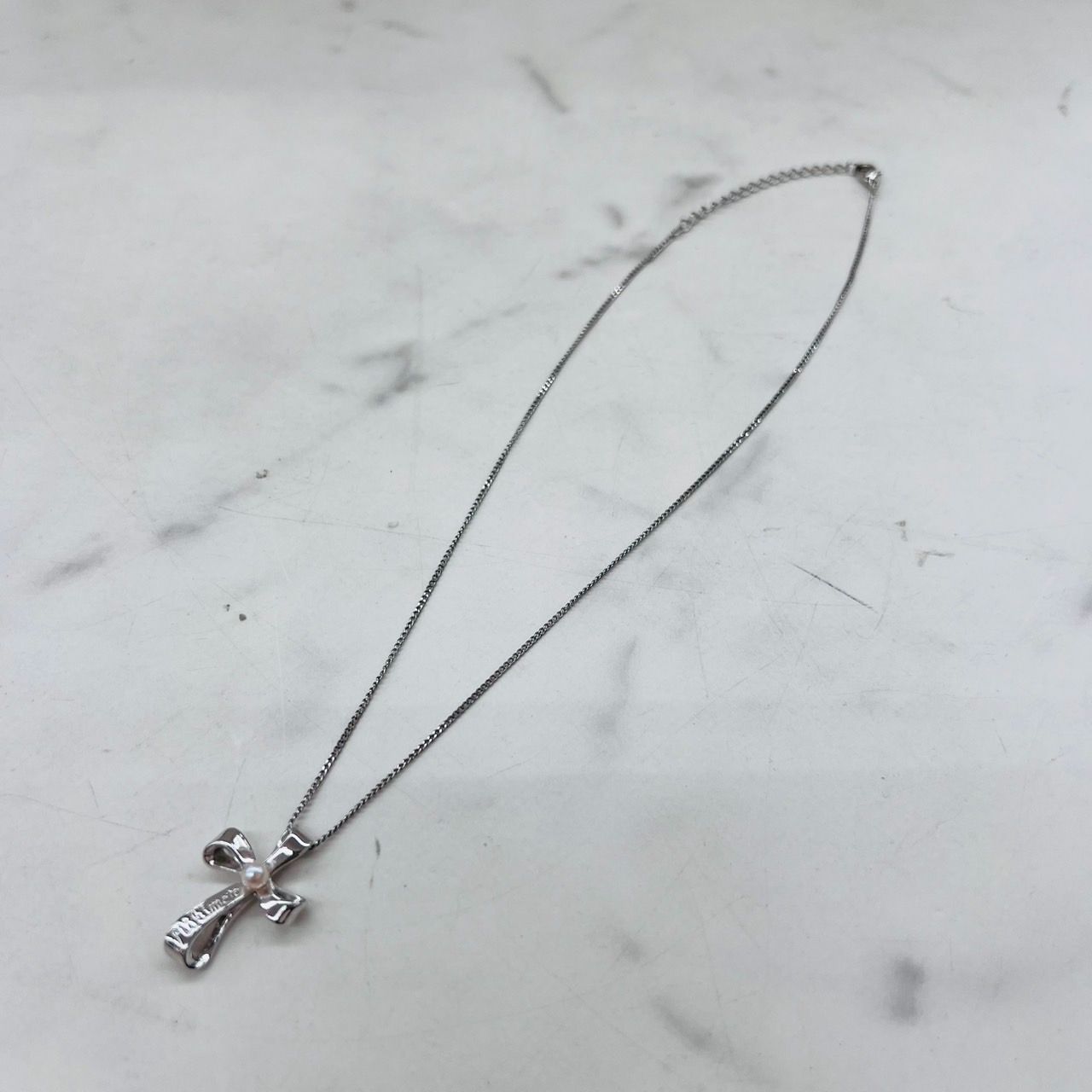 MIKIMOTO ミキモト JAL機 コラボ クロス ペンダント ネックレス