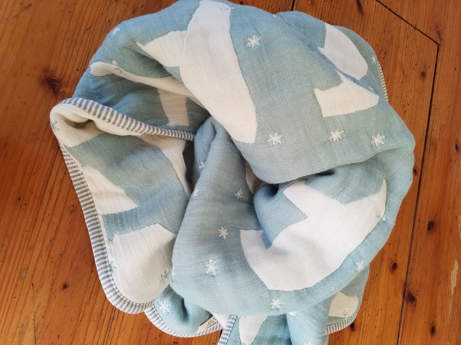 FUWARA☆シロクマさんのガーゼケット☆ハンドメイド - メルカリ 