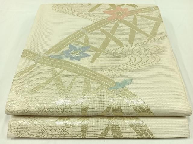 平和屋本店□極上 夏物 本加賀友禅作家 西川健一 絽塩瀬 九寸名古屋帯