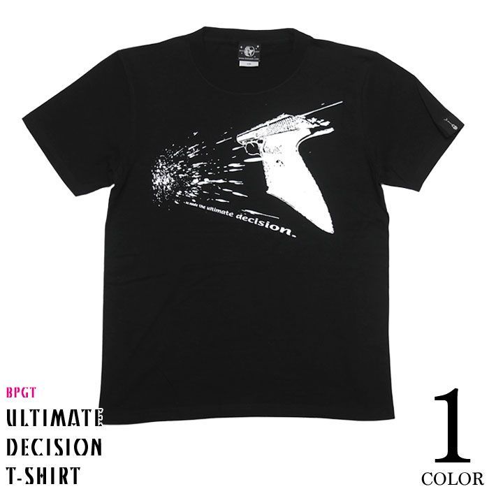新品・Ultimate Decision Tシャツ (ブラック) sp075tee-bk -X- 黒色 半袖 銃 ピストル Pistol パンクTシャツ ロックTシャツ PUNKROCK グラフィックデザイン